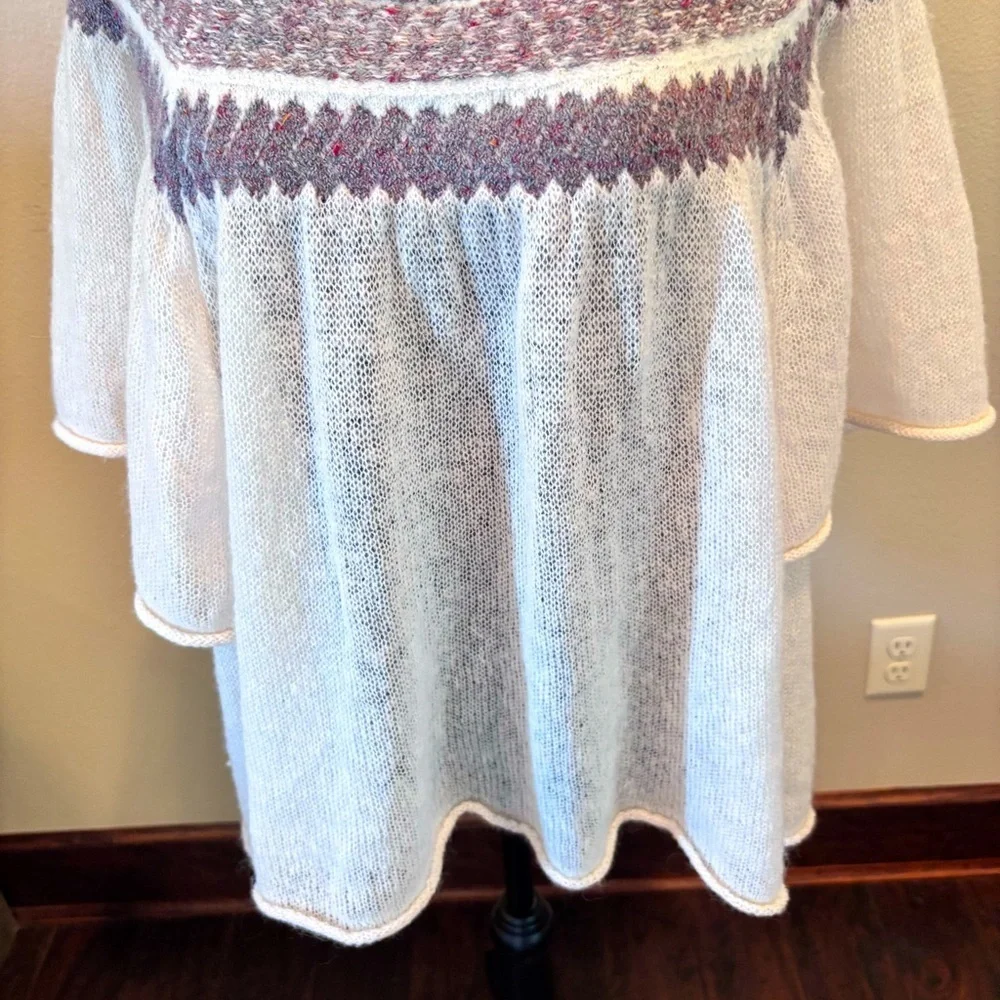 Free People Lock Lomand Sweater Top,Medium,Semi-Sheer Festival Gypsy Boho Hippie